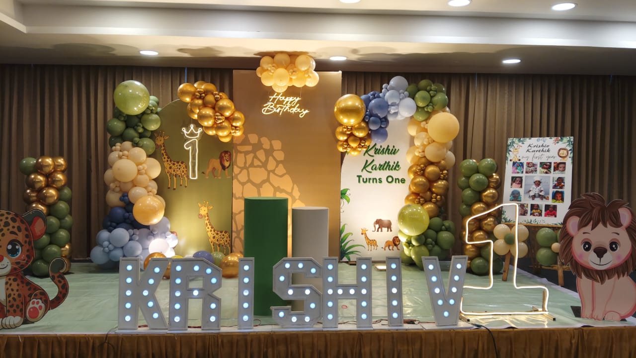 Jungle safari theme birthday decoration Chennai